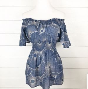 Marimekko Anthropologie Kiku Peasant Top